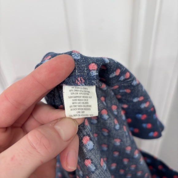Navy Linen Blend Dot Sundress | Aerie Size M - Picture 8 of 12